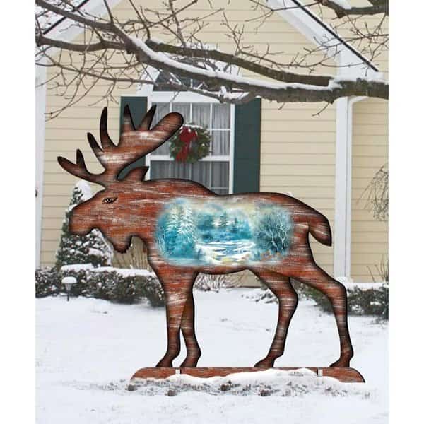 32 in Woodsy Moose Scenic FreeStanding Garden Decor