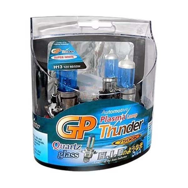 GP-Thunder SGP75K-H13 7500 K H13 Super White Xenon Quartz Light Bulbs for Headlamp Fog Cornering Day Time Running Lights