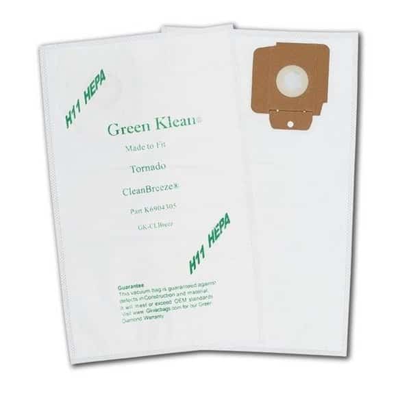 Green Klean GK-ClBreez H11 Tornado CV30 & CV38 H11 Hepa Replacement Vacuum Bags - 10 per Case - Case of 10