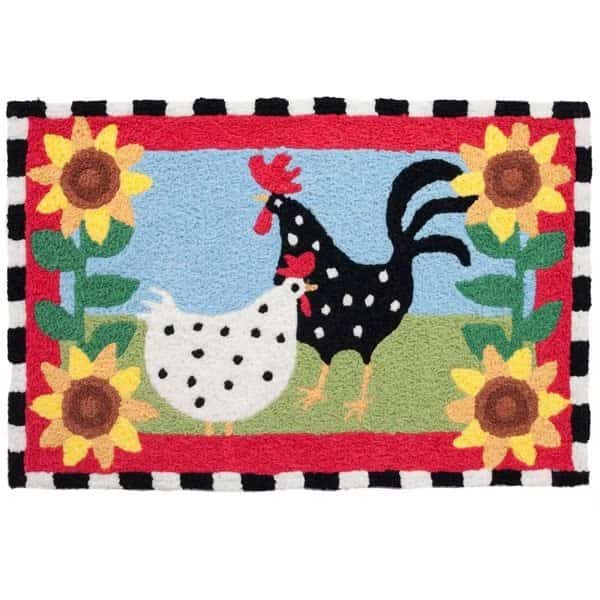 20 x 30 in. Funky Chickens Rug