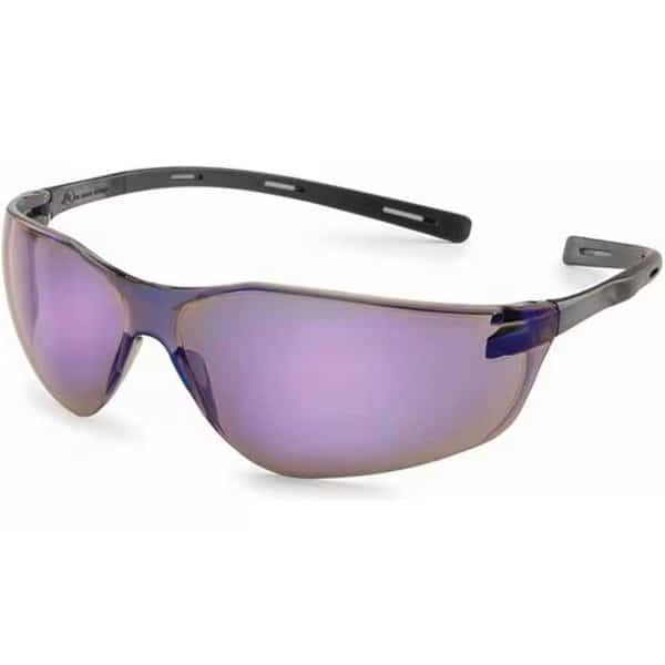 Black  Blue Mirror Temple Ellipse Safety Glasses