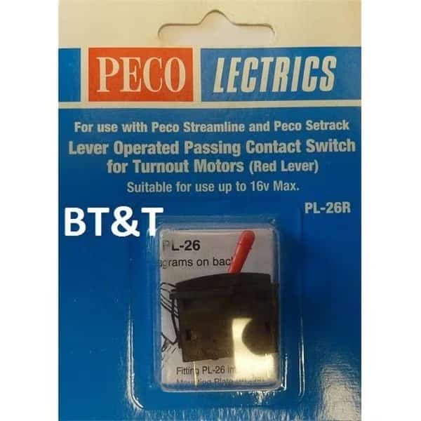 Peco PCOPL-26R Passing Contact Switch Lever; Red