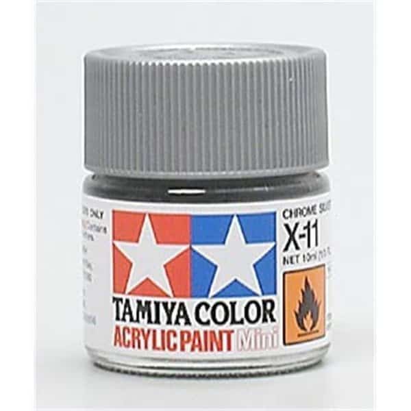 Tamiya Paint TAM81511 Tamiya Mini XF-11 Arcylic Glass Jar Paint - Chrome Silver