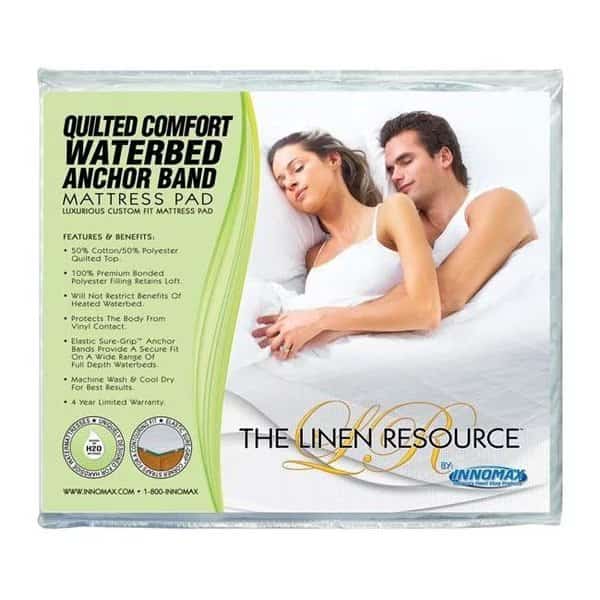Innomax 5-85-QA-1 Quilted Comfort Waterbed Anchor Band Custom Fit Protection Mattress Pad; King Size