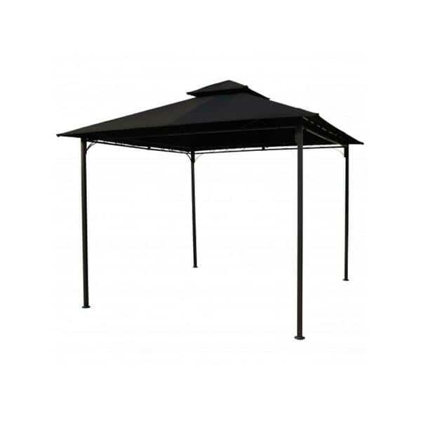 Square Vented Canopy Gazebo, Black