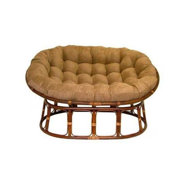 63 x 45 in. Double Papasan Chair with Micro Suede Cushion, Camel