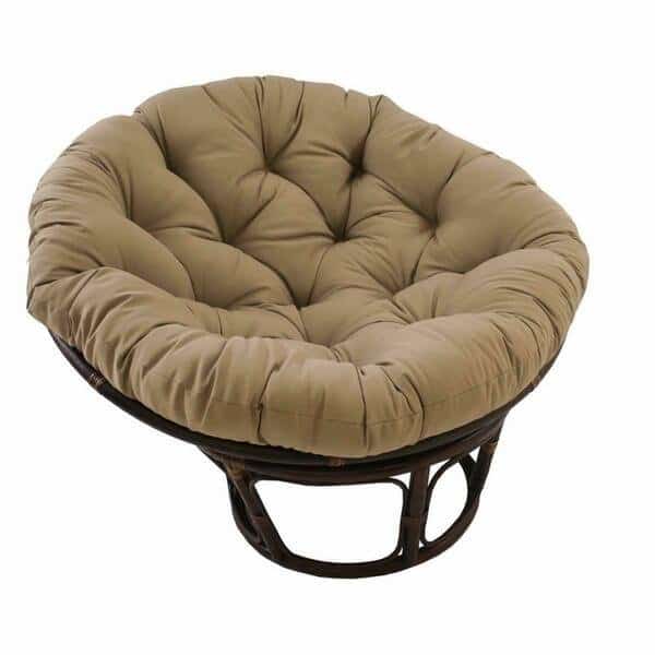 42 in. Rattan Papasan Chair with Solid Twill Cushion, Toffee, International Caravan, Mfr#: 3312-TW-TF