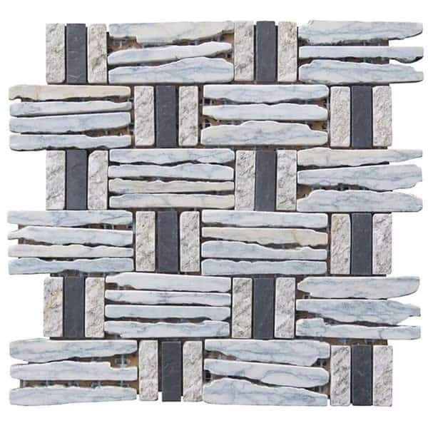 Granite Basketweave interlocked Mosaic Blend