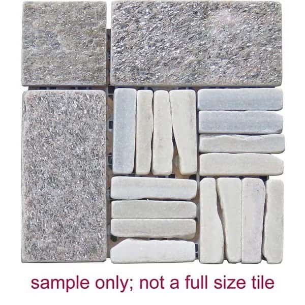 Quartzite Alternate Pattern Mosaic Blend White