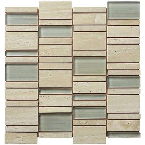 Travertine Stone Linear Glass Blend