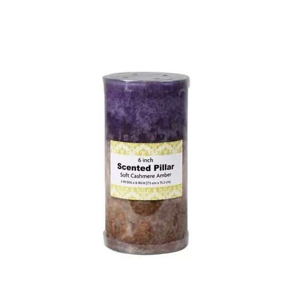 Jeco CPC-3613 3 x 6 in. Sand Scented Pillar Candle; Purple
