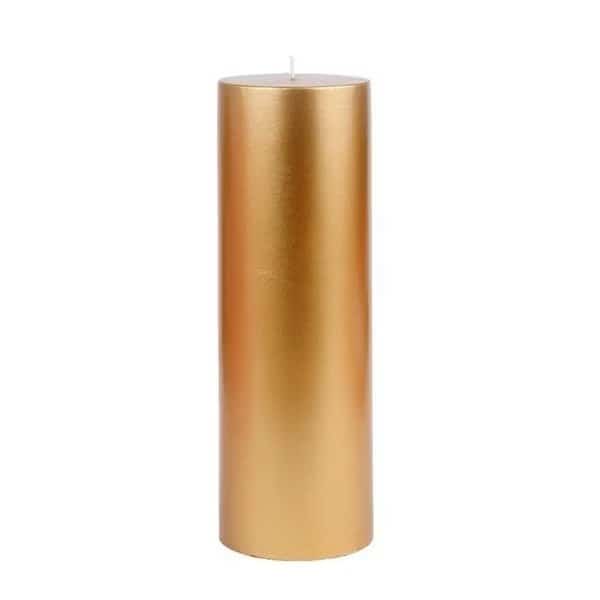 Jeco CPZ-109 3 x 9 in. Pillar Candle; Metallic Bronze Gold