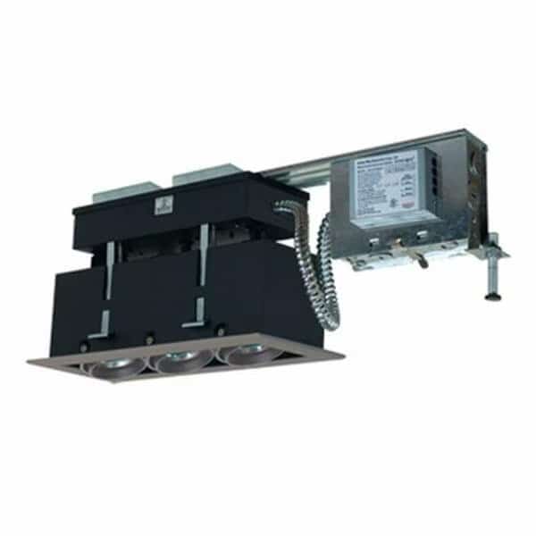 3-Light Linear Remodel Metal Halide, Silver Trim with Black Interior