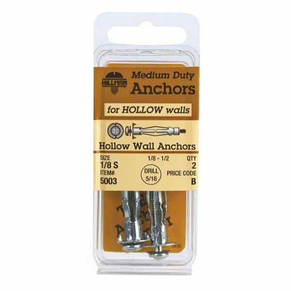 0.125 in. Hollow Wall Anchor - Small, 20PK