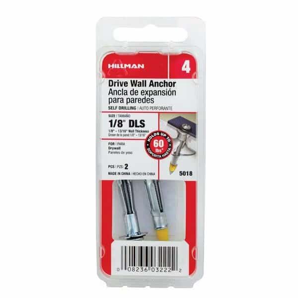 0.125 DLS Drive Wall Anchor, 20PK