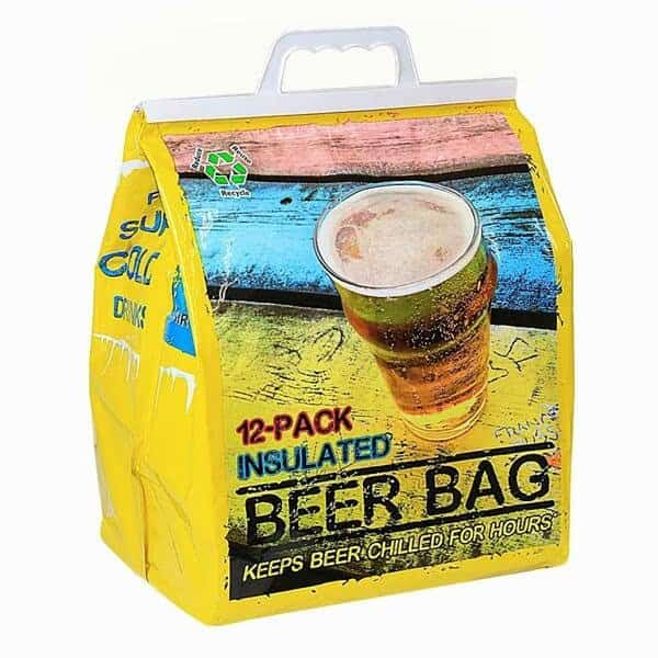Beer 12 Pack Reusable Insulated Drink Bag - Yellow