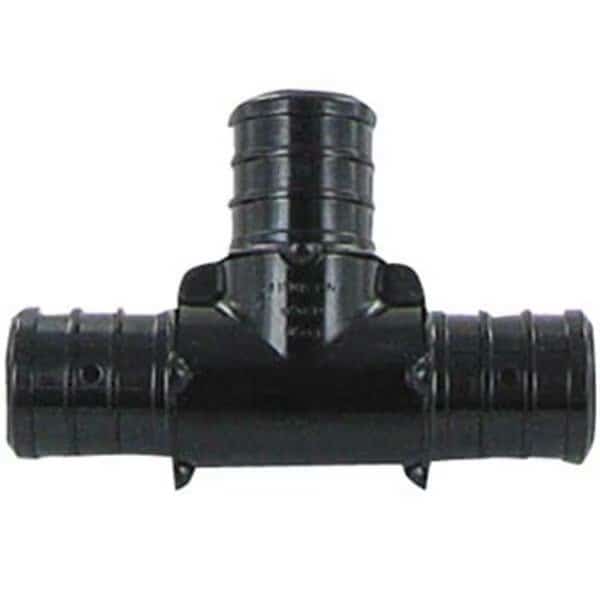 0.5 in. Black Plastic Fresh Water Tee