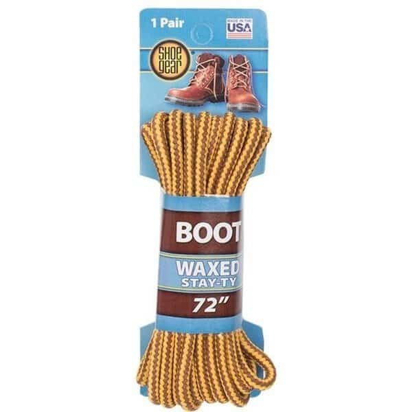 Shoe Gear 375113 72 in. Waxed Boot Laces Brown & Gold