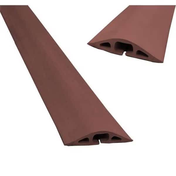 37 in. D-2 Rubber Duct Cord Cover &  Rubber Cable Protector; Brown
