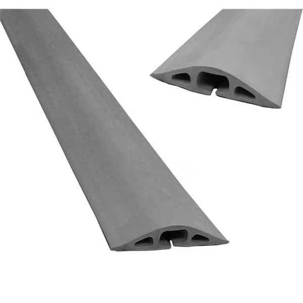 5 ft. D-2 Rubber Duct Cord Cover &  Rubber Cable Protector; Gray