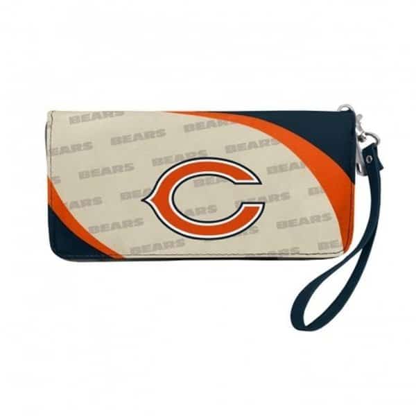 Little Earth 300902-BEAR NFL Curve Zip Organizer Wallet; Chicago Bears