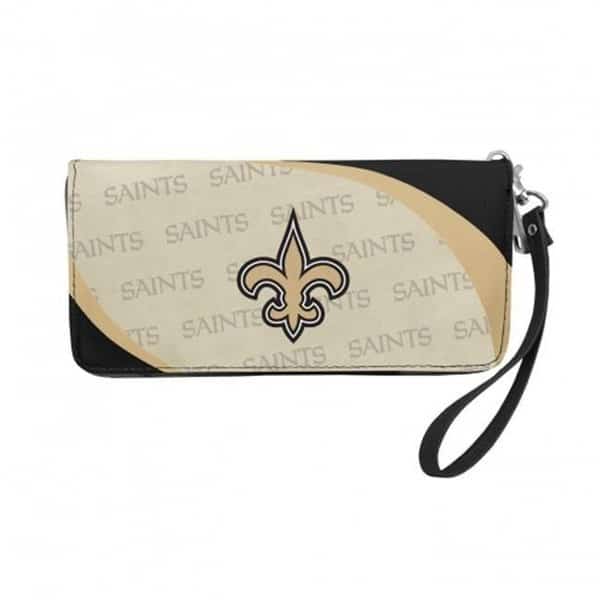 Little Earth 300902-SANT NFL Curve Zip Organizer Wallet; New Orleans Saints