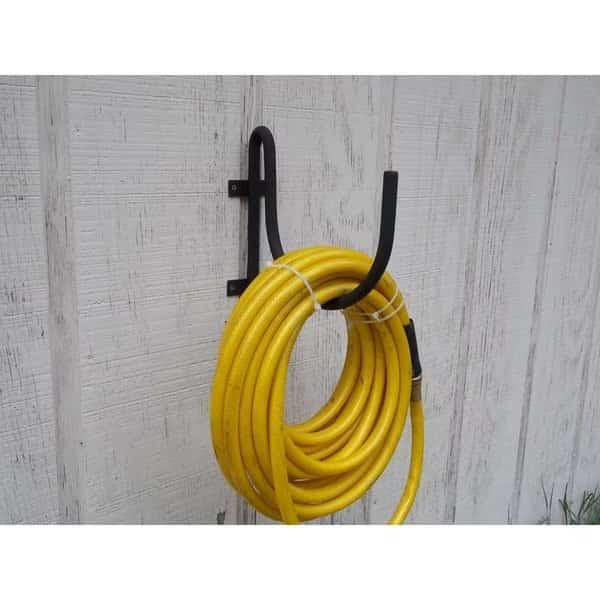 Wall Mount Garden Hose Holder Wrought Ion Look Black