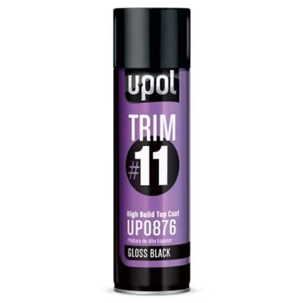 U-POL Products UP0878 450 ml Trim No. 11 High Build Top Coat Premium Aerosol - Satin Black
