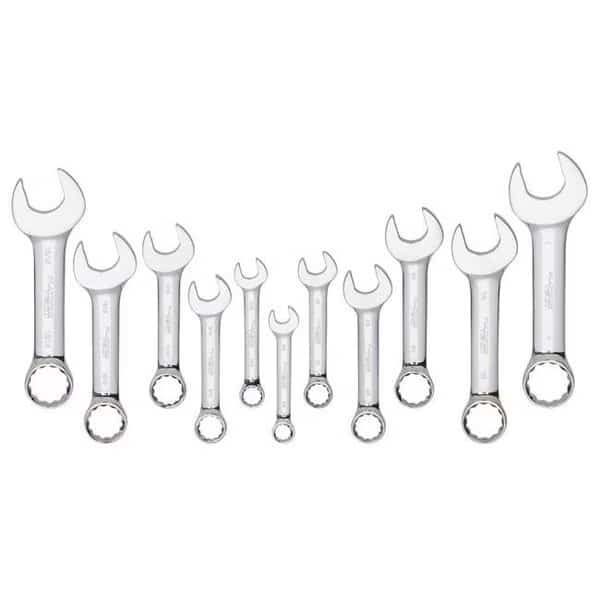 Platinum PLT-99505 SAE Stubby Full Polished Combination Wrench Set - 11 Piece