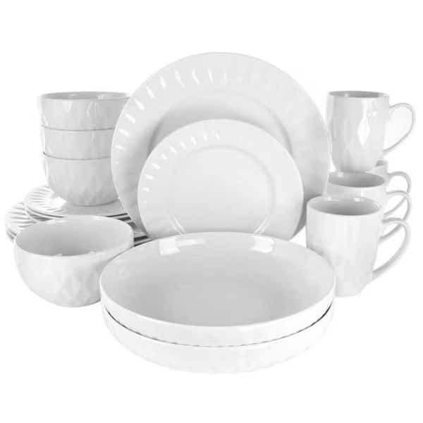 Elama EL-SIENNA Sienna Porcelain Dinnerware Set; White - 18 Piece