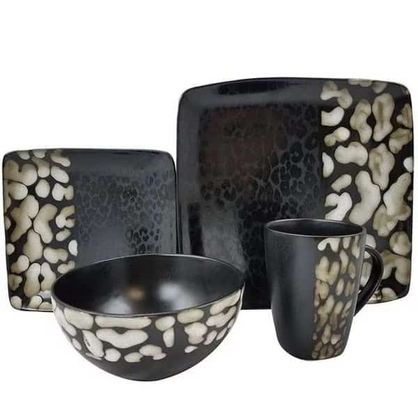 Elama ELM-SAVANNAH Savannah 16 Piece Stoneware Dinnerware Set