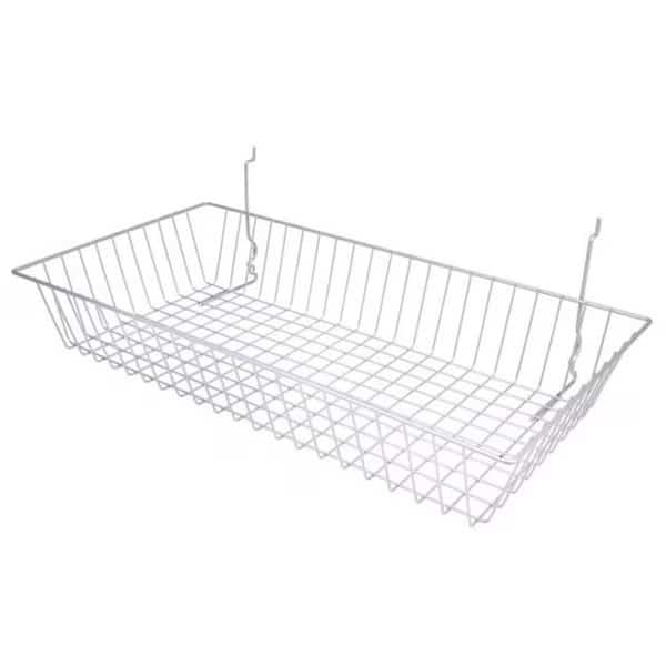 BSK11-WTE 24 x 12 x 4 in. Shallow BasketWhite
