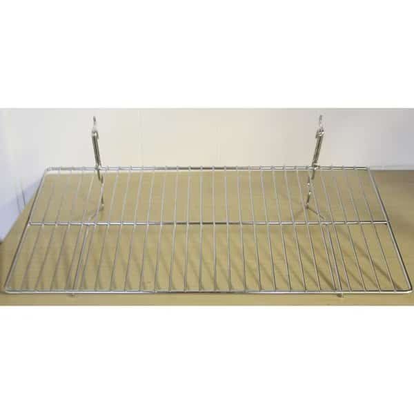 BSK2412CH 235 x 12 in Wire Shelf for Grid  Slat Wall Chrome