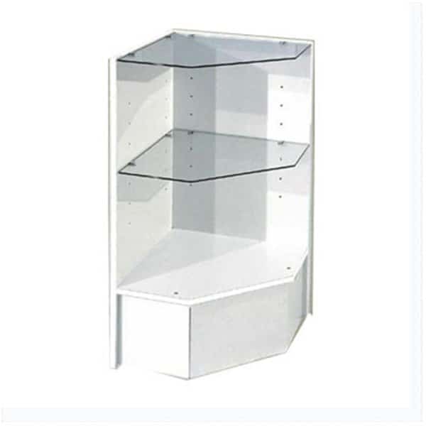 Pentagonal Corner with Glass ShelfWhite, Made4Mattress, Mfr#: MA1105370