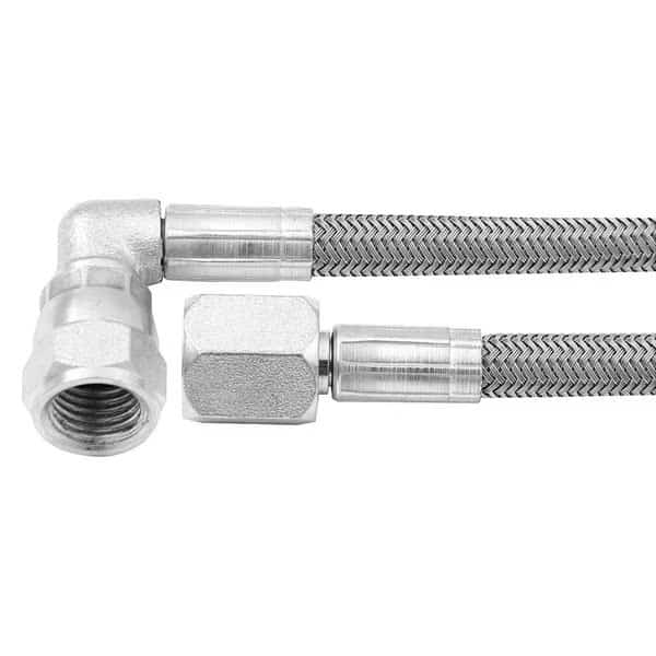 18 in. -4 AN No. 4 90 deg Straight Braided Brake Line