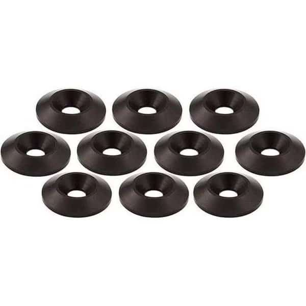 Countersunk Washer, Fits Bolt Size 1/4" , Aluminum Black Anodize Finish