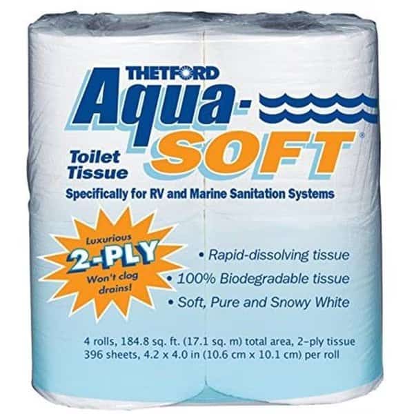 Thetford THE03300 Aqua Soft 2 Ply Tissue - Pack of 4