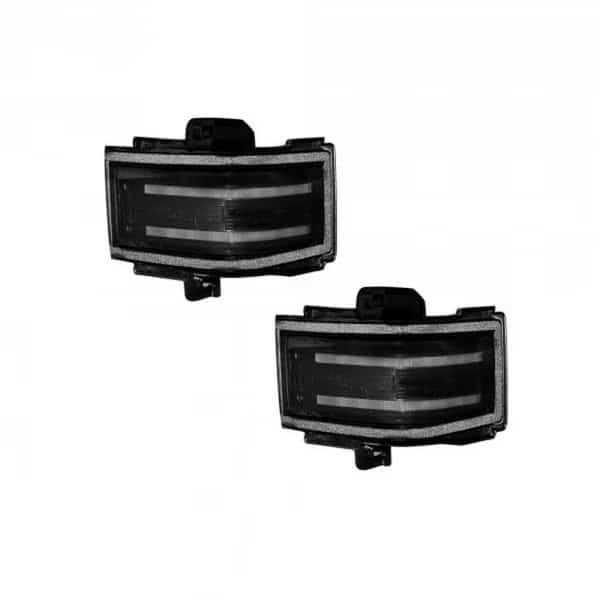 Recon Truck Accessories REC264245WHBKX Side Mirror Lenses with White LED Running Lights & Amber Flashing LED Turn Signals Spot Lights for 2017-C F250; F350 & F450 Super Duty - 2 Piece