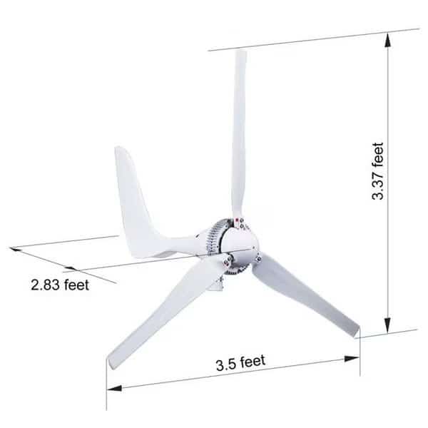Automaxx DA1200A9CK Windmill 1500W 48V 60A Wind Turbine Generator kit with Bluetooth Controll