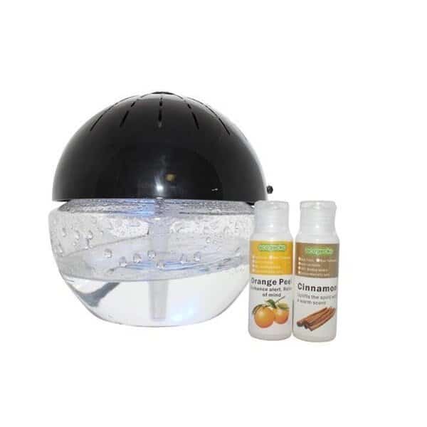 EcoGecko 75002-2PACK-75606-Black 30ml Earth Globe Glowing Water Air Washer & Revitalizer; Black - Pack of 2