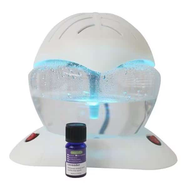 EcoGecko 75616-White Color Wheel Air Cleaner; Humidifier & Revitalizer with 12 LED 7 Color Lights