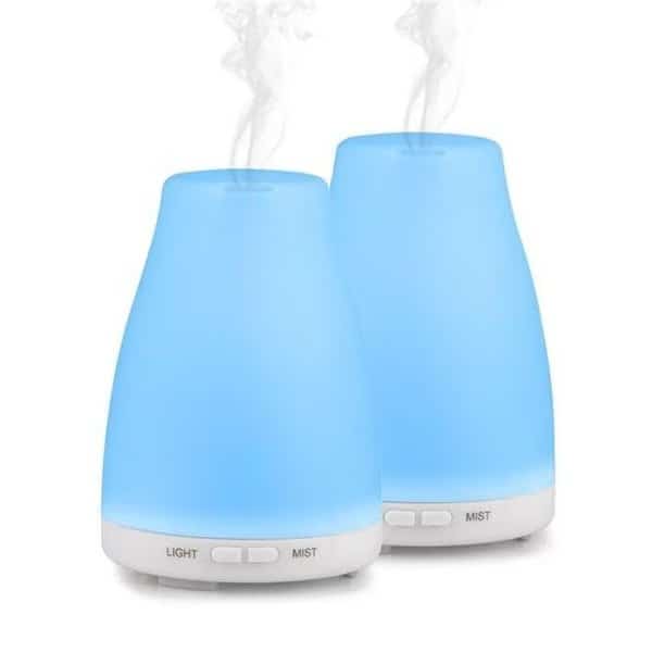 EcoGecko 75008-2PK 2 Units Aromatherapy Essential Oil Diffuser; Aroma Diffuser with LED
