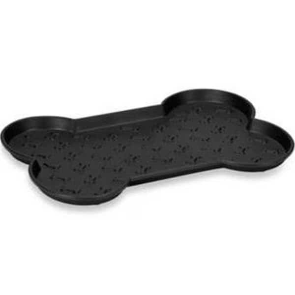 Bella Spill-Proof Bone Shaped Dog Mat - Black