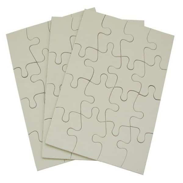 Inovart 2710 4 x 5.5 in. Blank Puzzle; White - 16 Piece - 12 Per Pack