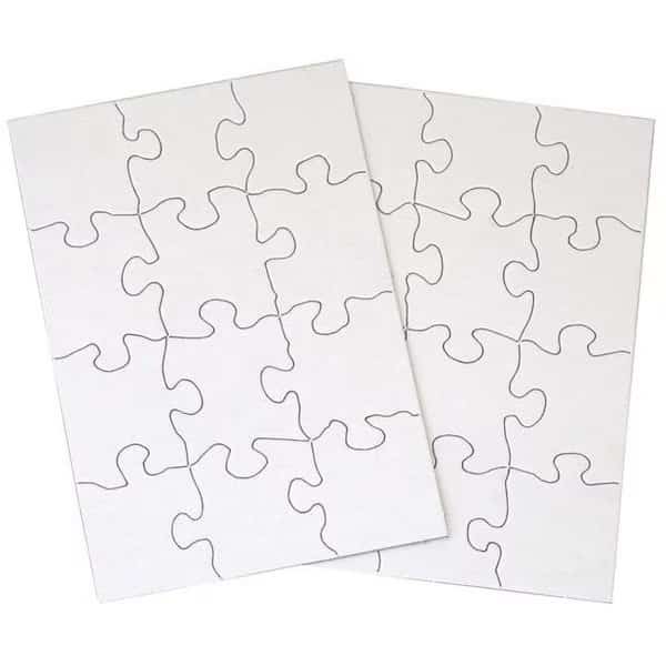 Inovart 2701 5.5 x 8 in. Blank Puzzle; White - 12 Piece - 12 Per Pack