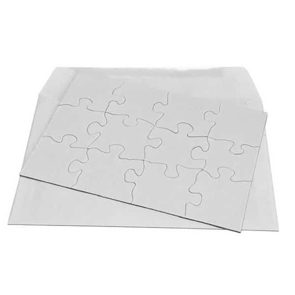 Inovart 2741 5 .5 x 8 in. Puzzle-It Blank Puzzles with Envelopes & 12 Puzzles Per Pack; White - 12 Piece