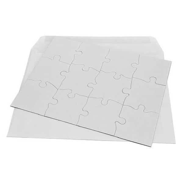 Inovart 2747 8 .5 x 11 in. Puzzle-It Blank Puzzles with Envelopes & 12 Puzzles Per Pack; White - 12 Piece