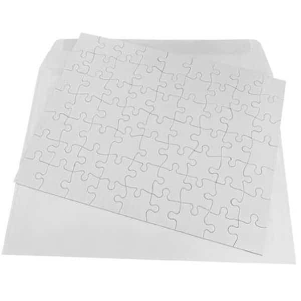 Inovart 2750 8 .5 x 11 in. Puzzle-It Blank Puzzles with Envelopes & 12 Puzzles Per Pack; White - 63 Piece