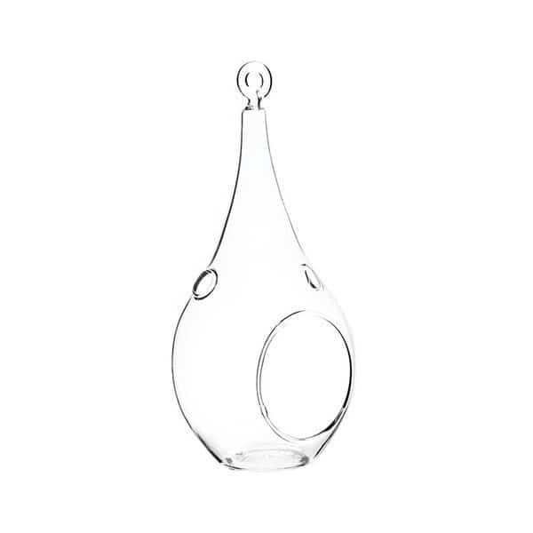 95 x 4 in Clear Pear Hanging Terrarium  Votive Candle Holder
