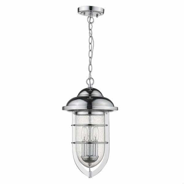 18.5 x 10 x 10 in. Dylan 3-Light Chrome Hanging Lantern, Homeroots, Mfr#: 397960